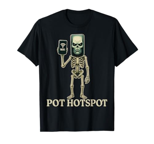 Pot Hotspot – Lustiges Halloween-Gehirnrot-Skelett für Kinder Meme T-Shirt von Cursed Italian Brain Rot Gamer Secret Tees & Merch