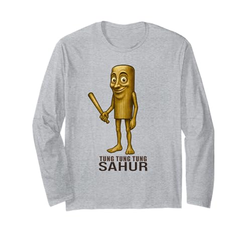 Tung Tung Tung Sahur - Lustiges italienisches Gehirnrot Kids Meme Langarmshirt von Cursed Italian Brainrot Gamer Secret Tees & Merch
