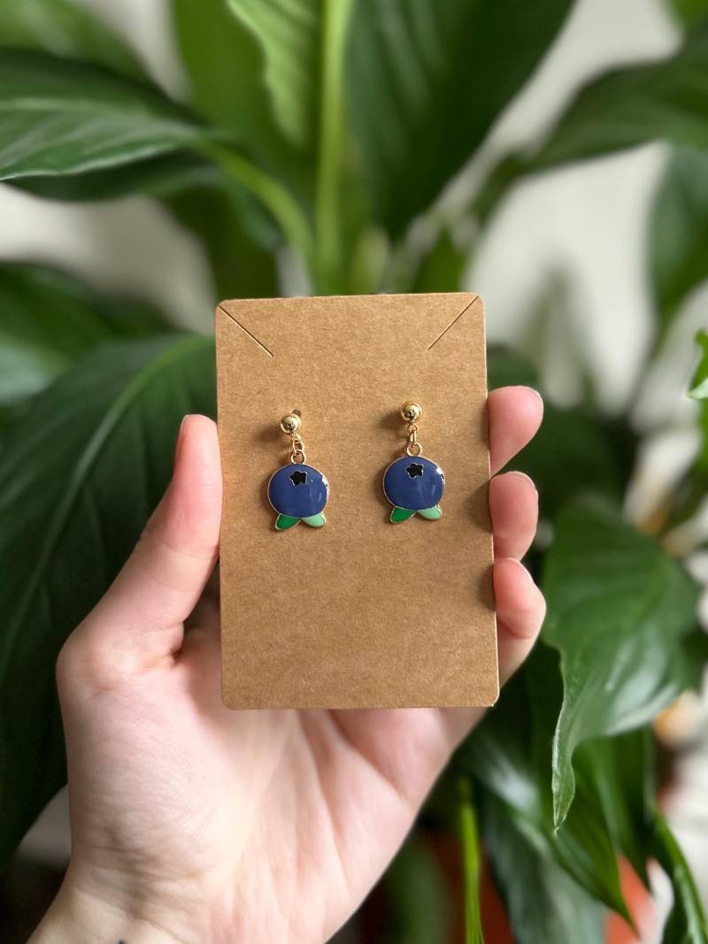 1 Paar Kleine Blaubeeren Ohrringe - Frucht Cottagecore Süß Und Ästhetisch von CursedWonderland