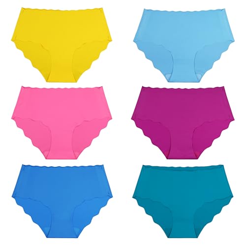 Curve Muse Damen Nahtlos Hipster Unsichtbar Unterwäsche Slips-Pack B-XL von Curve Muse