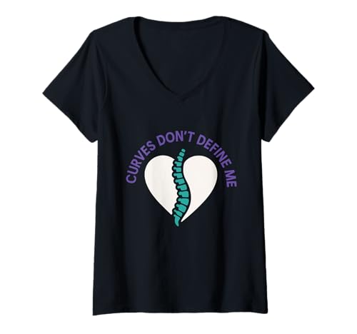 Damen Skoliose Warrior Brace Life Spinal Fusion Awareness T-Shirt mit V-Ausschnitt Damen Skoliose Warrior Brace Life Spinal Fusion Awareness T-Shirt mit V-Ausschnitt von Curved Not Broken Back Brace Club Vibes