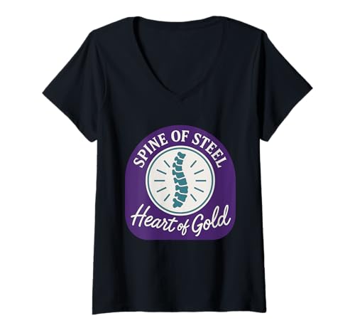 Damen Skoliose Warrior Brace Life Spinal Fusion Awareness T-Shirt mit V-Ausschnitt Damen Skoliose Warrior Brace Life Spinal Fusion Awareness T-Shirt mit V-Ausschnitt von Curved Not Broken Back Brace Club Vibes