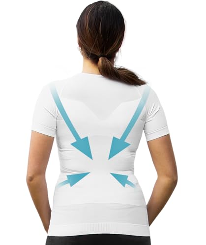 Damen Haltungskorrektur-T-Shirt | gegen Rückenschmerzen | Rücken und Schultern | Kompression | Unterhemd | Kurzarm von Curveless