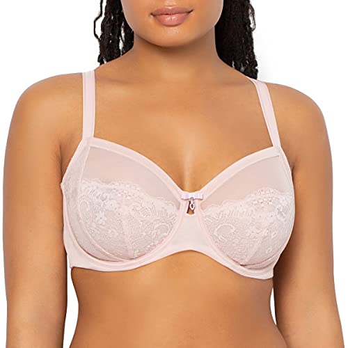 Curvy Couture Damen Bügel Spitze BH, Rote Rose, 95D von Curvy Couture