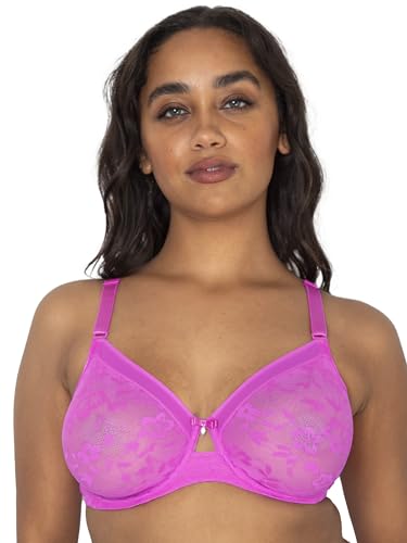 Curvy Couture Damen Plus Size No Show Spitze ungefüttert Bügel-BH, Flirt, 85C von Curvy Couture