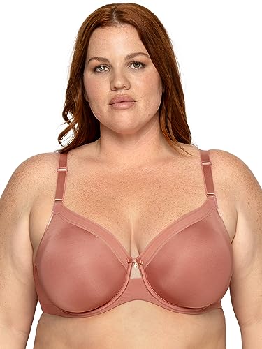 Curvy Couture Damen Plus Size Silky Smooth Micro ungefüttert Bügel-BH, Desert Dawn, 95G von Curvy Couture