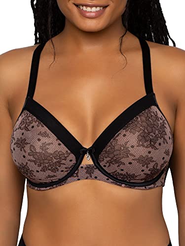 Curvy Couture Damen Durchsichtige, Ungefütterte Bügel BH mit voller Abdeckung, Chantilly, 75FF von Curvy Couture