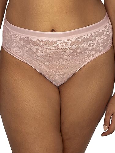 Curvy Couture Damen-Slips, Übergröße, glatt, Mesh und Spitze, erhältlich in Multipacks, Blushing Rose Lace, XXL von Curvy Couture