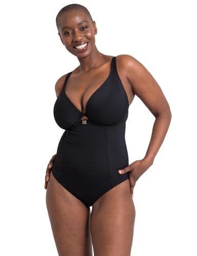 Curvy Kate Damen Jet Set Multiway Plunge Swimsuit Badeanzug, Blickdicht, Schwarz, 90K von Curvy Kate