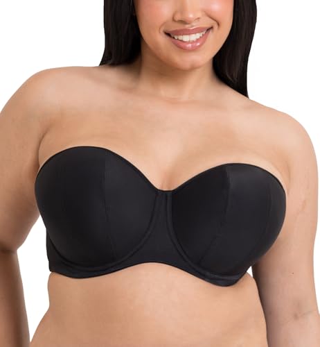 Curvy Kate Damen Luxe Trägerloser BH, Schwarz (Jet Black), 38HH von Curvy Kate