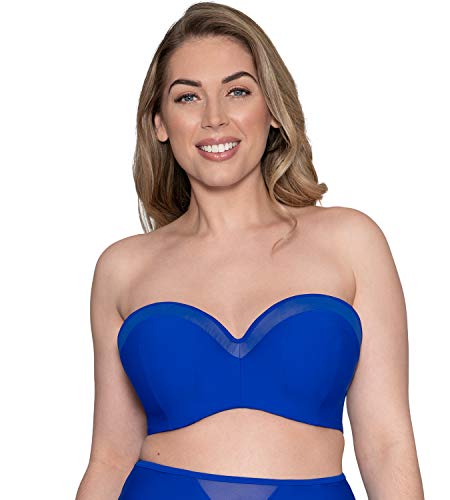 Curvy Kate Damen Sheer Class Bandeau Bikini, Kobalt, 80DD von Curvy Kate