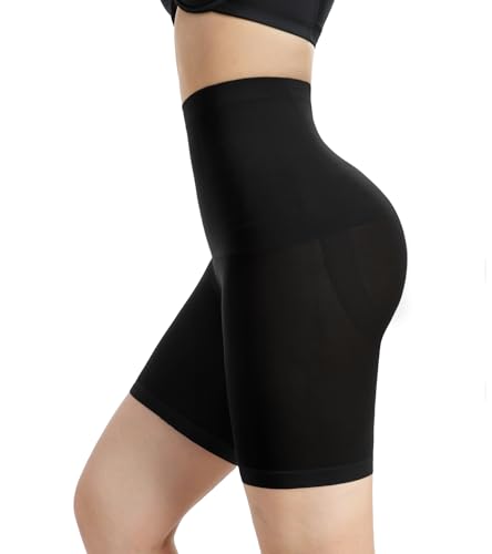 Curyon Damen Shapewear Hohe Taille Hose Nahtlose Unterhose Miederpants Figurformende Bauch Miederhose mit Atmungsaktivem Bein Oberschenke Hip stark formend Body Shape Schwarz 3XL von Curyon