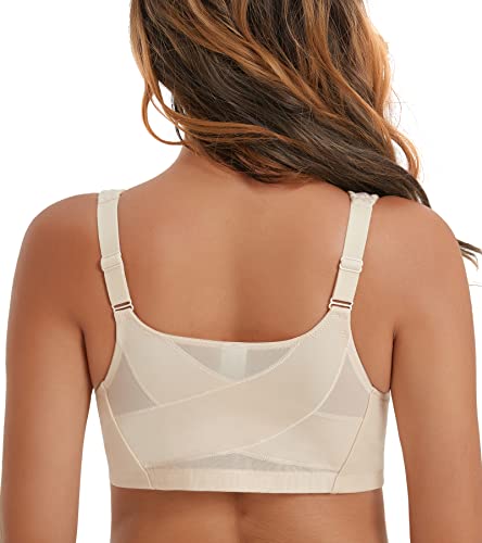 Curyon Vorne Verschluss BH Damen Ohne Bügel Beige 95D von Curyon