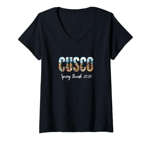 Damen Cusco Peru Spring Break 2026 Urlaubsreisen T-Shirt mit V-Ausschnitt Damen Cusco Peru Spring Break 2026 Urlaubsreisen T-Shirt mit V-Ausschnitt von Cusco Peru Travel SB SPRING BREAK 2026