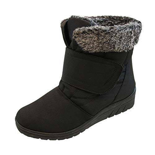 Damen Schneestiefelette, 35,5-42 EU / 3-8 UK, Schwarz - schwarz - Größe: 38 (5 UK / 38 EU) von Cushion Walk