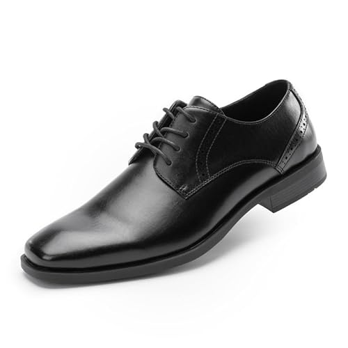 Cusolemore Herren Anzugschuhe Schnürhalbschuhe Männer Businessschuhe, Leder gefüttert, Square Toe für Formale Anlässe Gatsby Black 42 von Cusolemore