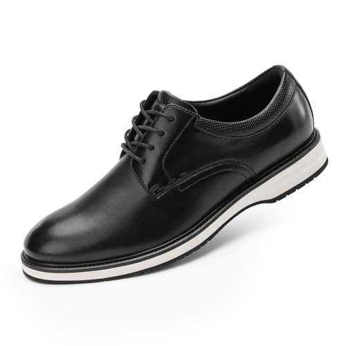 Cusolemore Herren Anzugschuhe Schnürhalbschuhe Männer Businessschuhe Turnschuhe Freizeitschuhe, runde Zehe, Gummi-Außensohle, leichtes weiches Snug Fit Design Black 44.5 von Cusolemore