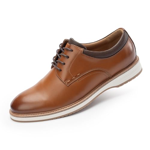 Cusolemore Herren Anzugschuhe Schnürhalbschuhe Männer Businessschuhe Turnschuhe Freizeitschuhe, runde Zehe, Gummi-Außensohle, leichtes weiches Snug Fit Design Brown 41.5 von Cusolemore