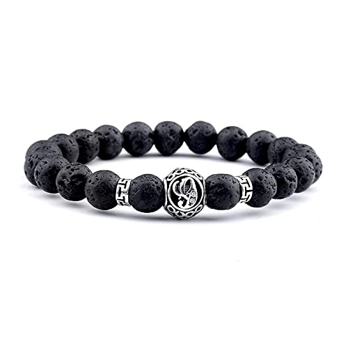Bettelarmband Naturstein-Perlen-Armband, Stein-Perlen-Armband-Schmuck for Frauen, Lavastein mit Kugel, Buchstabe G, natürliches Halbedel-Elastik-Armband, Party-Geschenk for Paare Bettelarmband Naturstein-Perlen-Armband, Stein-Perlen-Armband-Schmuck for Frauen, Lavastein mit Kugel, Buchstabe G, natürliches Halbedel-Elastik-Armband, Party-Geschenk for Paare von Cusstally
