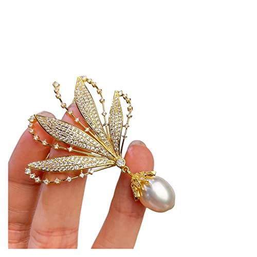 Cusstally 10-12mm Schmuck natürliche weiße Süßwasserperle Brosche Damen ovale Perle Zubehör Brosche Schmuck Geschenk von Cusstally