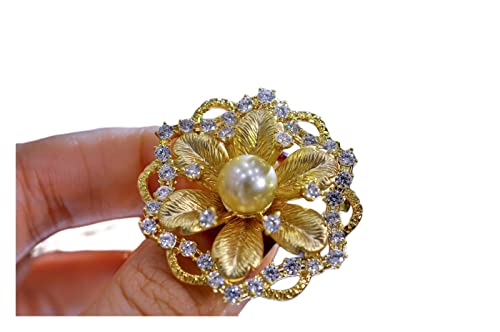 Cusstally 8-9 mm Schmuck Sea Light Gold Perlenbrosche Damen Runde Perle Damen Brosche Zubehör Brosche Schmuck Geschenk von Cusstally