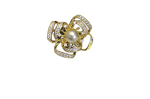 Cusstally 9-10 mm Perlenbrosche for Damen Exquisites Geburtstagsgeschenk Perlenbrosche Exquisiter Schmuck mit Goldfüllung Brosche Schmuck Geschenk von Cusstally