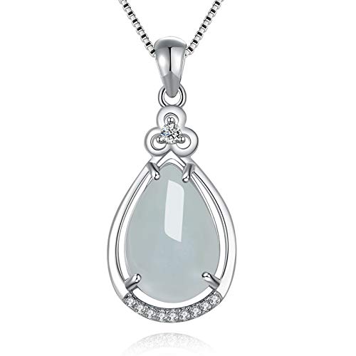 Cusstally 925 Silber Smaragd Wassertropfen Anhänger Halskette Frauen Cusstally 925 Silber Smaragd Wassertropfen Anhänger Halskette Frauen von Cusstally