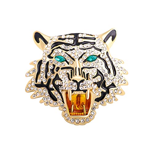 Cusstally Accessoire Brosche Badge Pins Praktische Broschen Strass Big Tiger ES for Damen Herren Party Pin Schmuck Geschenk (Color : As Pic Show 2) von Cusstally