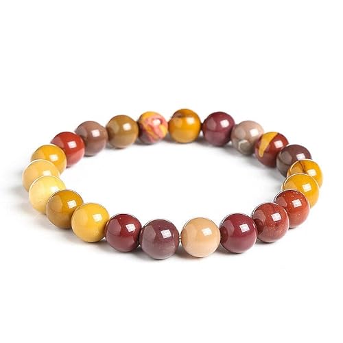 Cusstally Bettelarmband Damen Armband Herren Armband Mookait Stein Perlen Armband 4/6/8/10/12mm 7'' 8'' -:8inches, Size:4mm (Color : 7inches, Size : 6mm(3pcs)) von Cusstally