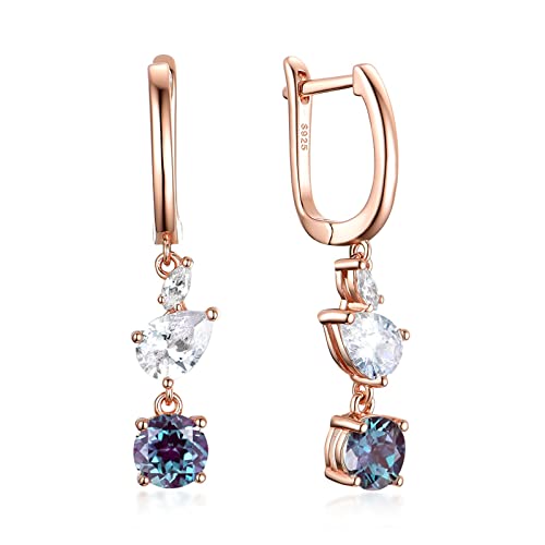 Cusstally Charm-Ohrringe 2ct Lab Grown Alexandrit Edelstein Creolen Massiv 925 Sterling Silber 585 Roségold Jewerly Party Heiterkeit Cusstally Charm-Ohrringe 2ct Lab Grown Alexandrit Edelstein Creolen Massiv 925 Sterling Silber 585 Roségold Jewerly Party Heiterkeit von Cusstally