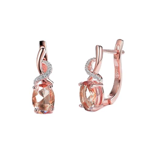 Cusstally Charm-Ohrringe 585 Rose Gold Diaspore Edelstein Luxus Ohrclips echter 925 Sterling Silber ovaler Stein for Hochzeitsgeschenk Heiterkeit Cusstally Charm-Ohrringe 585 Rose Gold Diaspore Edelstein Luxus Ohrclips echter 925 Sterling Silber ovaler Stein for Hochzeitsgeschenk Heiterkeit von Cusstally