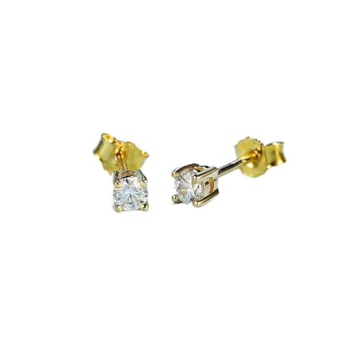 Cusstally Charm-Ohrringe Echter Moissanite Edelstein Ohrstecker Massiv 925 Sterling Silber Weiß Schwarz Grün Moissanite Solitaire Stein Heiterkeit (Color : White Moissanite) von Cusstally