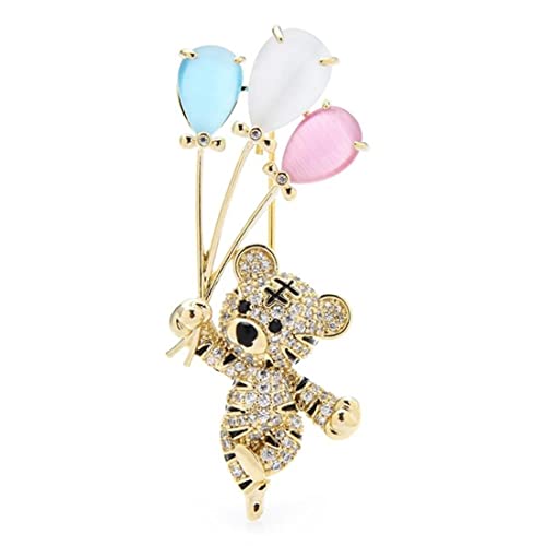 Cusstally Erstellt Brosche Fashion Pin Geschenk Damen Happy Hold Balloon Tiger ES for Damen Herren Zirkonia Pins Schmuck Geschenk (Color : Multicolore) von Cusstally