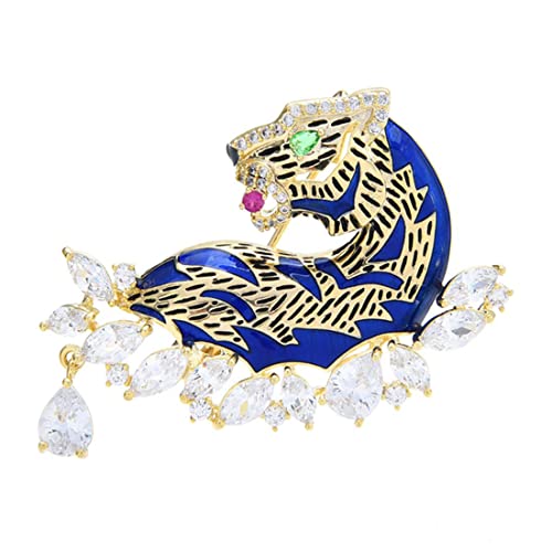 Cusstally Erstellt Brosche Fashion Pin Geschenk Damen Zirkonia Emaille Tiger ES for Damen Herren Waterdrop Pins Schmuck Geschenk von Cusstally