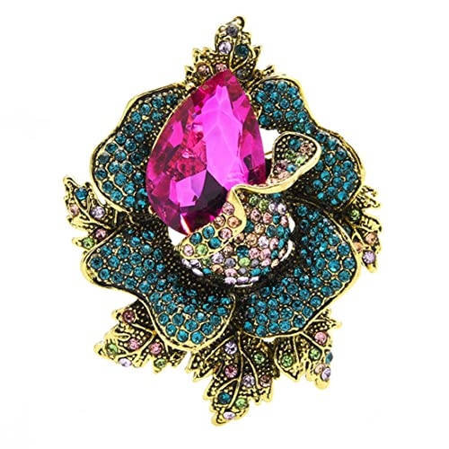 Cusstally Erstellt Brosche Mode Pin Geschenk Frauen Big Strass Blume ES for Frauen Unisex Hochzeiten Party Pins Schmuck Geschenk (Color : Pink) von Cusstally