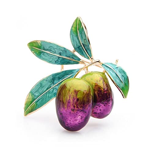 Cusstally Erstellt Brosche Mode Pin Geschenk Frauen Lila Oliven Emaille ES Frauen Männer Legierung Bankett Party Mädchen Tasche Hut Zubehör Schmuck Geschenk (Color : Half Purple) von Cusstally