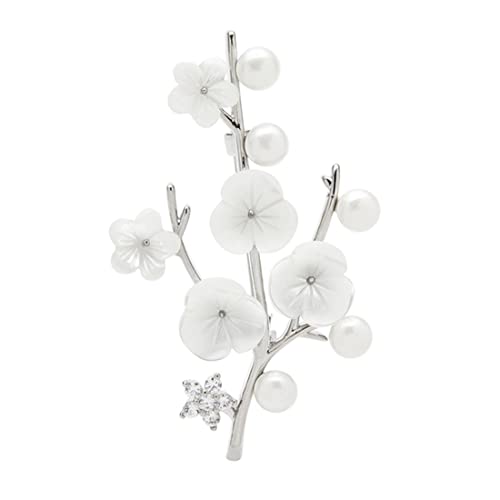Cusstally Erstellt Brosche Mode Pin Geschenk Frauen natürliche Muschel Perle Blume ES for Frauen Unisex Plum Blossom Party Office Pins Schmuck Geschenk (Color : ORO) von Cusstally