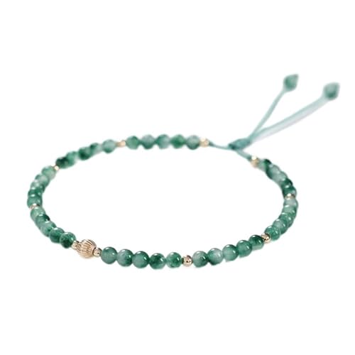 Cusstally Fußkettchen Dekoration Strand Wasser Chalzedon Achat Einzelkreis Fußkettchen mit 14 Karat Gold DIY Studentin Kristall Fußkettchen Kette Schmuck Geschenk (Color : 2) von Cusstally