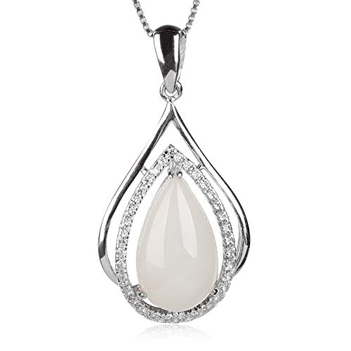 Cusstally Halskette aus 925er Silber mit natürlichem Hetian-Jade-Anhänger Zertifikat senden von Cusstally
