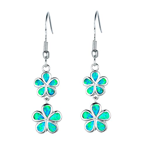 Cusstally Modeschmuck Fashional Lady Man-Made Opal Long Droop Ohrverschluss Ohrschlaufe (Color : Green) von Cusstally