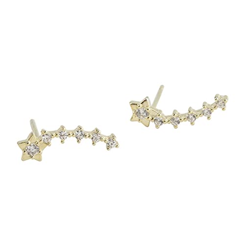 Cusstally Modeschmuck Ohrstecker for Damen, Sterlingsilber, galvanisiert, Stern, geometrisch, übertrieben, zierlich, Geschenke, Mode, Hochzeit von Cusstally