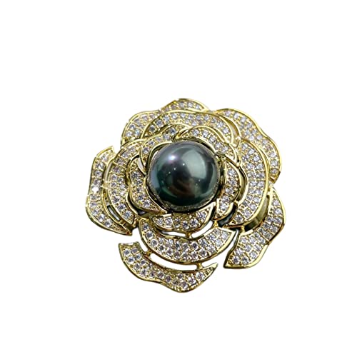 Cusstally Natürliche Schwarze Süßwasserperlen-Brosche Zartes Geschenk for Damen Runde Perle 10-11 mm Damen-Geburtstagsgeschenk-Brosche Schmuck Geschenk Cusstally Natürliche Schwarze Süßwasserperlen-Brosche Zartes Geschenk for Damen Runde Perle 10-11 mm Damen-Geburtstagsgeschenk-Brosche Schmuck Geschenk von Cusstally