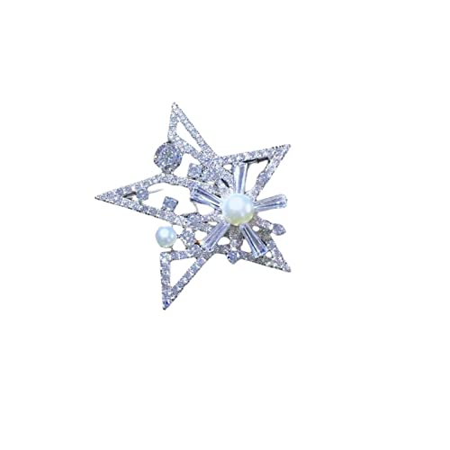 Cusstally Natürliche Süßwasserperle Brosche 925 Sterling Silber mit Kubikzirkon fünfzackiger Stern Brosche Pin Schneeflocke Exquisite Damen Schmuckbrosche Schmuck Geschenk Cusstally Natürliche Süßwasserperle Brosche 925 Sterling Silber mit Kubikzirkon fünfzackiger Stern Brosche Pin Schneeflocke Exquisite Damen Schmuckbrosche Schmuck Geschenk von Cusstally