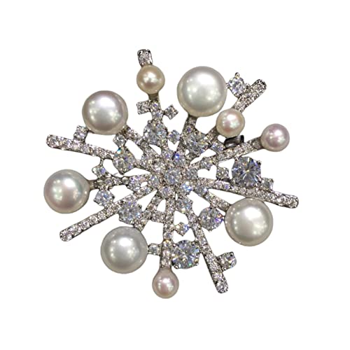Cusstally Natürliche Süßwasserperle Brosche Anhänger Dual-Purpose-Kupfer mit Kubikzirkon Damen Brosche Mode Damen Schmuck Brosche Schmuck Geschenk von Cusstally