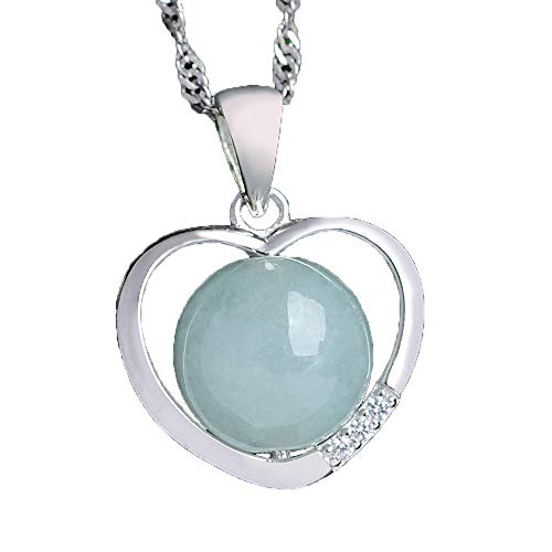 Cusstally Natürlicher Smaragd Lucky Bead Halskette Damen 925 Silber Jade Anhänger von Cusstally