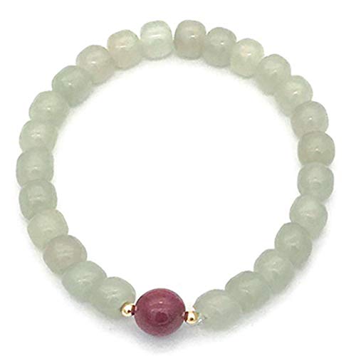 Cusstally Natürliches Zinnober-Armband Feng Shui Armband Natürliches Qinghai Material Hetian Jade Zinnober Armreif Viel Glück Zhao Pfirsichblüte Wohlhabendes Liebesamulett Armband for Frauen von Cusstally