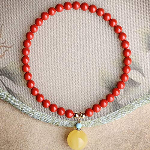 Cusstally Natürliches Zinnober-Armband Reichtum Edelstein Armband for Frauen Natürlicher Zinnober und Bienenwachs Anhänger Türkis Perlen Perlenarmband Dehnbarer Armreif Amulett zieht Geldglück an Cusstally Natürliches Zinnober-Armband Reichtum Edelstein Armband for Frauen Natürlicher Zinnober und Bienenwachs Anhänger Türkis Perlen Perlenarmband Dehnbarer Armreif Amulett zieht Geldglück an von Cusstally