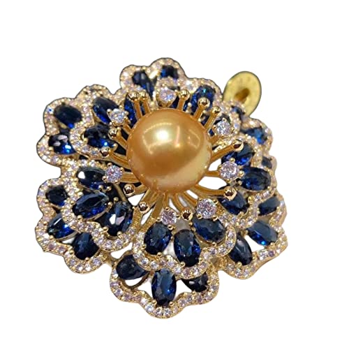 Cusstally Perlenbrosche, feiner Schmuck, mit Gold gefüllt, 11-12 mm, Süßwasser-Goldperlenbrosche for Frauen, feine Geschenkbrosche Schmuck Geschenk von Cusstally