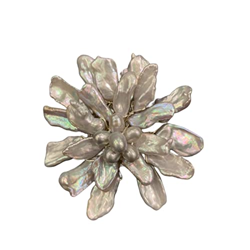 Cusstally Perlenbrosche Brosche Blumenbrosche Graue Perle Romantisch Mode Damenschmuck Passend for alle Gelegenheiten Brosche Schmuck Geschenk von Cusstally