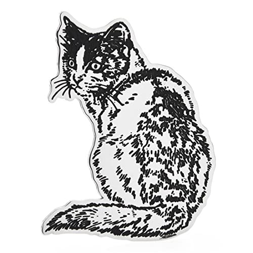 Cusstally Pins Broschen for Röcke Pullover Schal Revers Hut Edelstahl Emaille Katze ES for Damen Herren Design Sitzen Haustier Tier Büro Party Pin Schmuck Geschenk (Color : ORO) von Cusstally